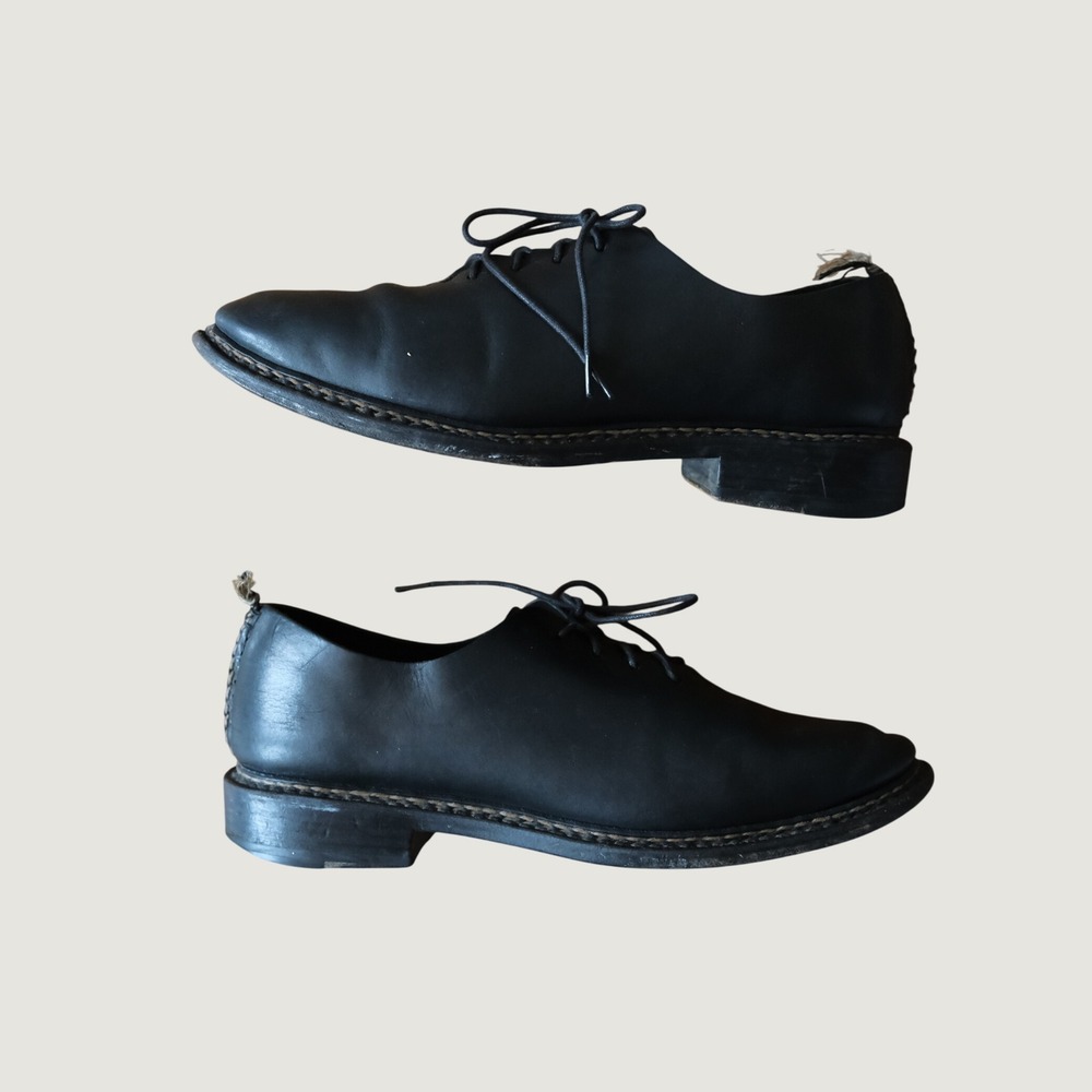 FEIT Braided Oxford Black Leather Handmade Goodyear Welted Dress Shoes Size 41
